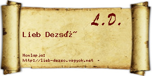 Lieb Dezső névjegykártya
